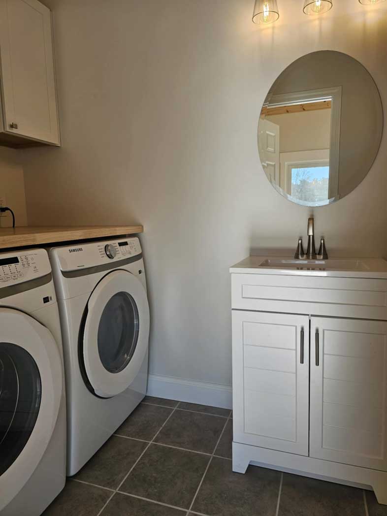 Laundry room next to the kitchen