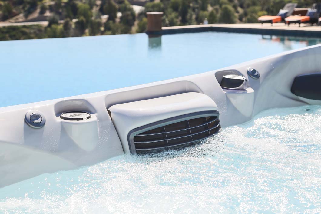 Hot tub water close up