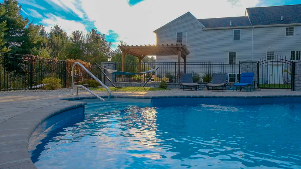 Beautiful pool in backyard