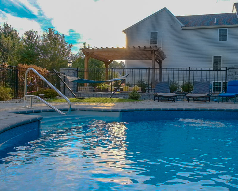 Beautiful pool in backyard