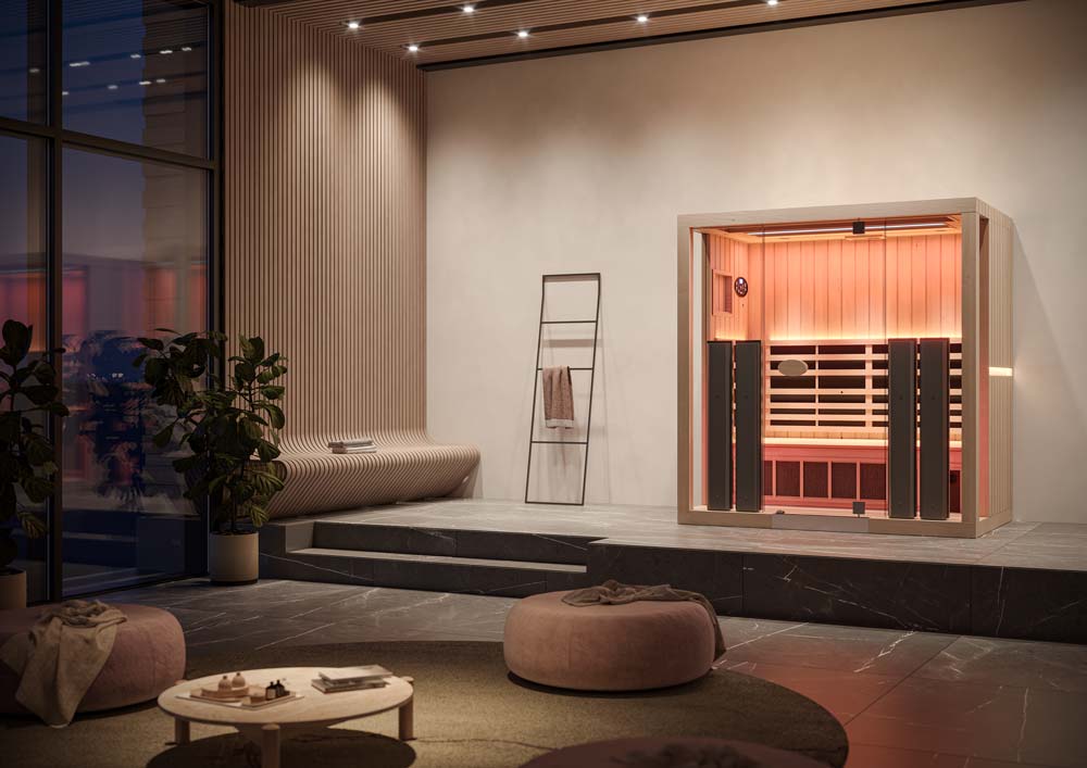 Sauna inside beautiful apartment