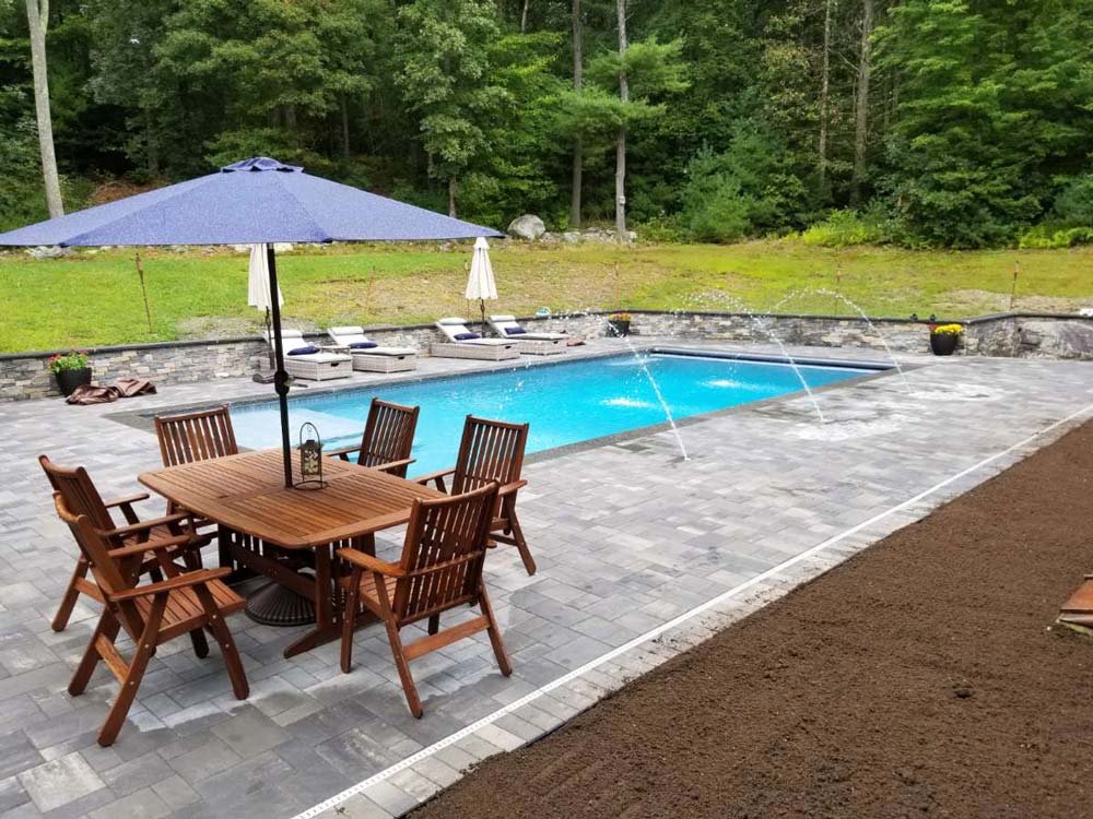 New pool with water jets