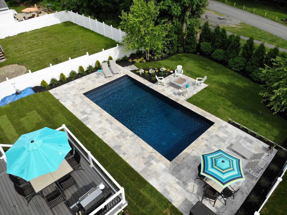 Aerial view of new pool