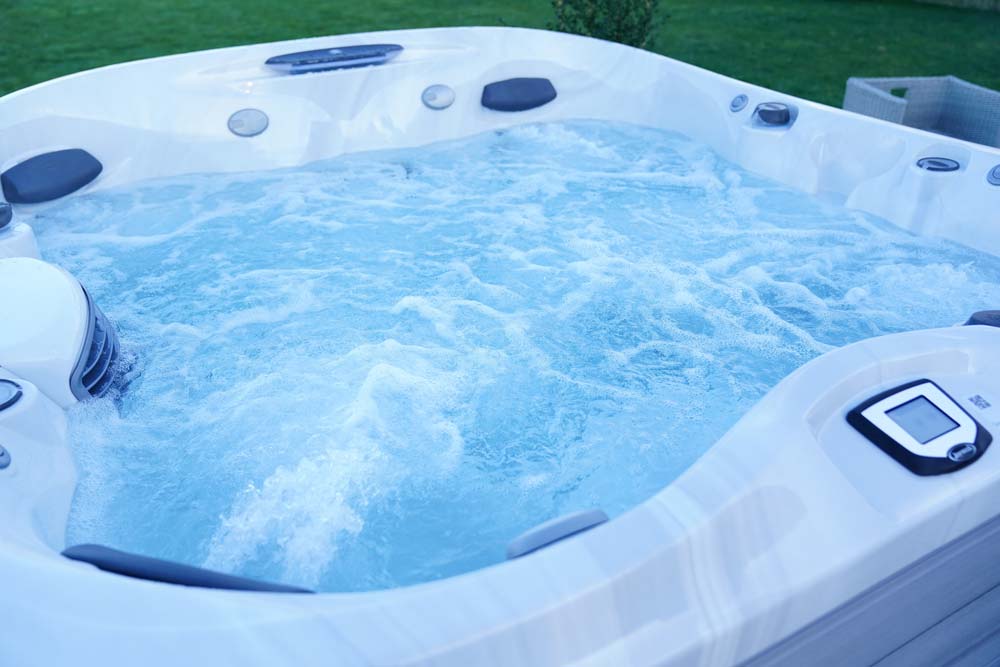 Hot bath tub in backyard