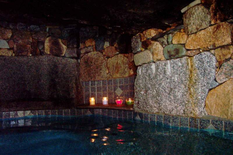 Beautiful water cave in pool