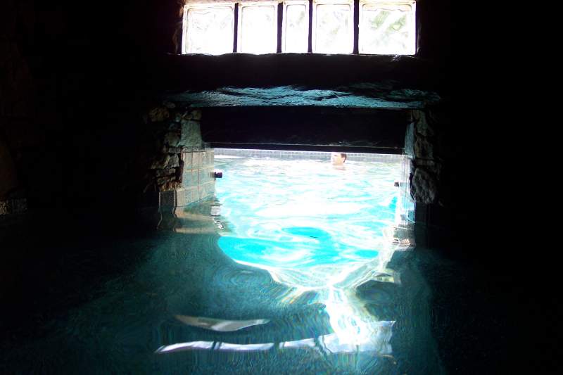 Beautiful water cave in pool