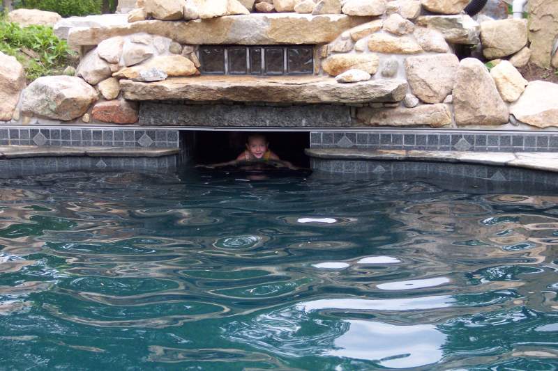 Beautiful water cave in pool