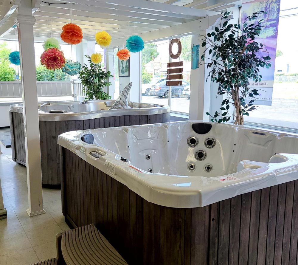 Hot tub products in retail store