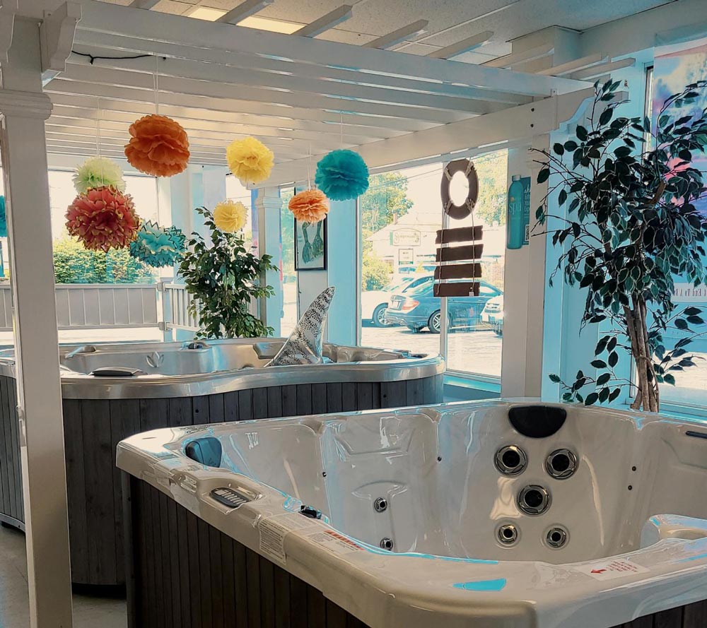 Hot tub products in retail store