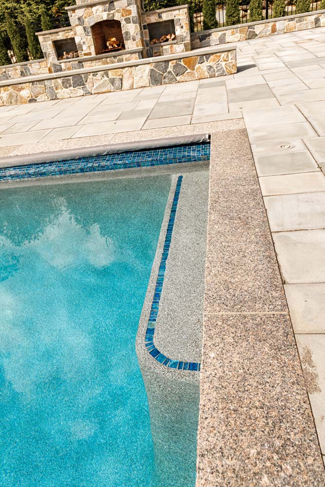 New pool with steps under water