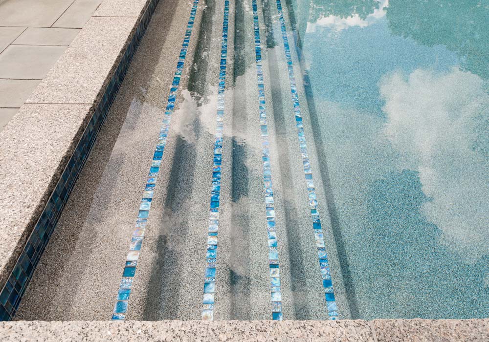 New pool with steps under water