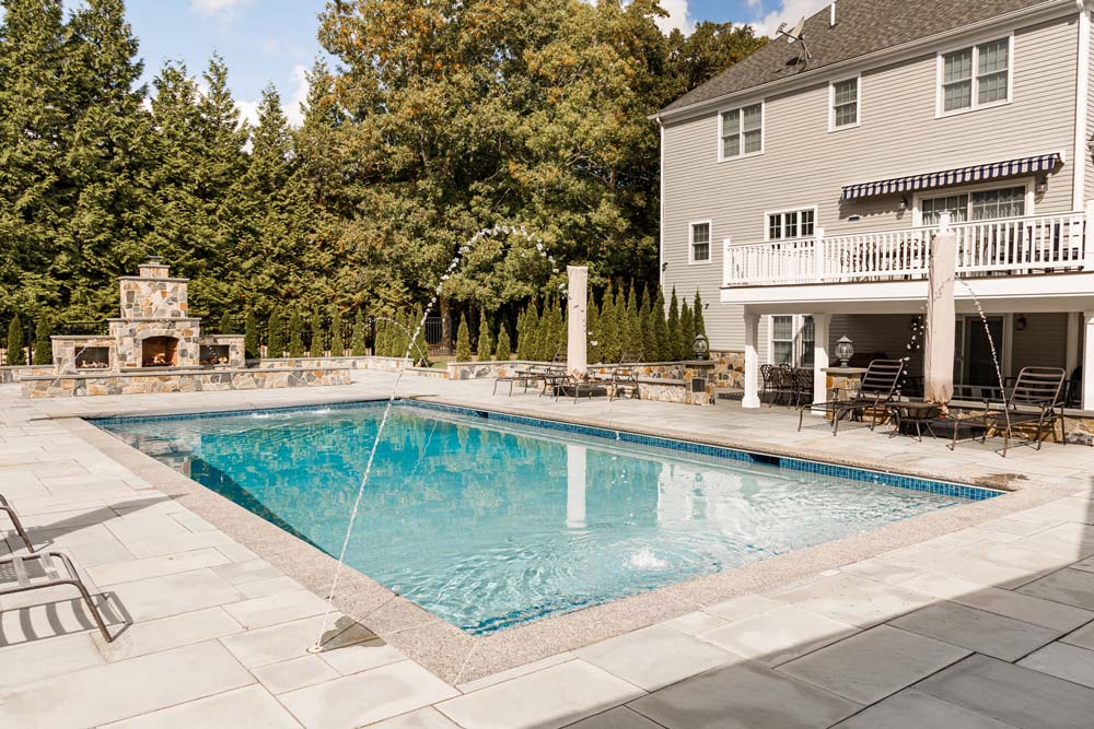 New pool with water jets on the side