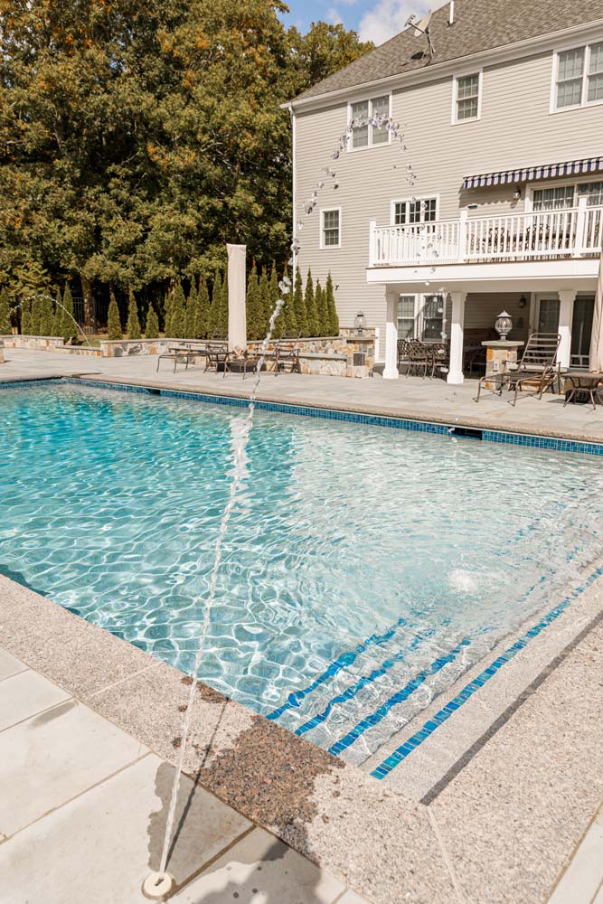 New pool with water jets on the side