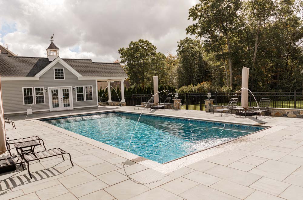 New pool with water jets on the side