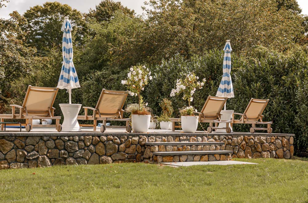 Stone decoration in new pool